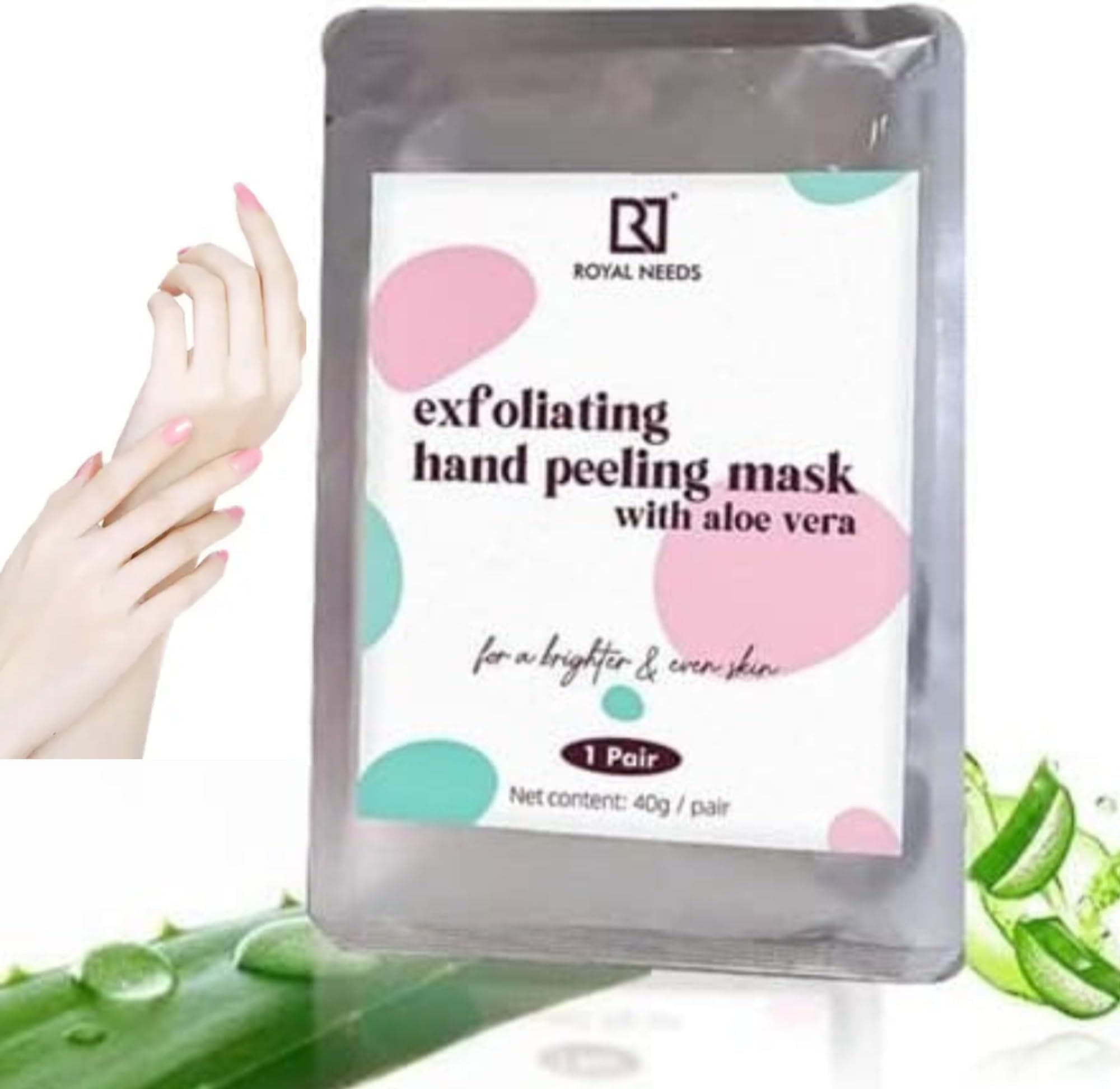 Hand Peel Mask For Dead Skin Removal With Aloe Vera - 1 Pair | Exfoliating Hand Mask | Manicure Hydrating Mask | Baby Soft,Hands Moisturising Manicure At Home