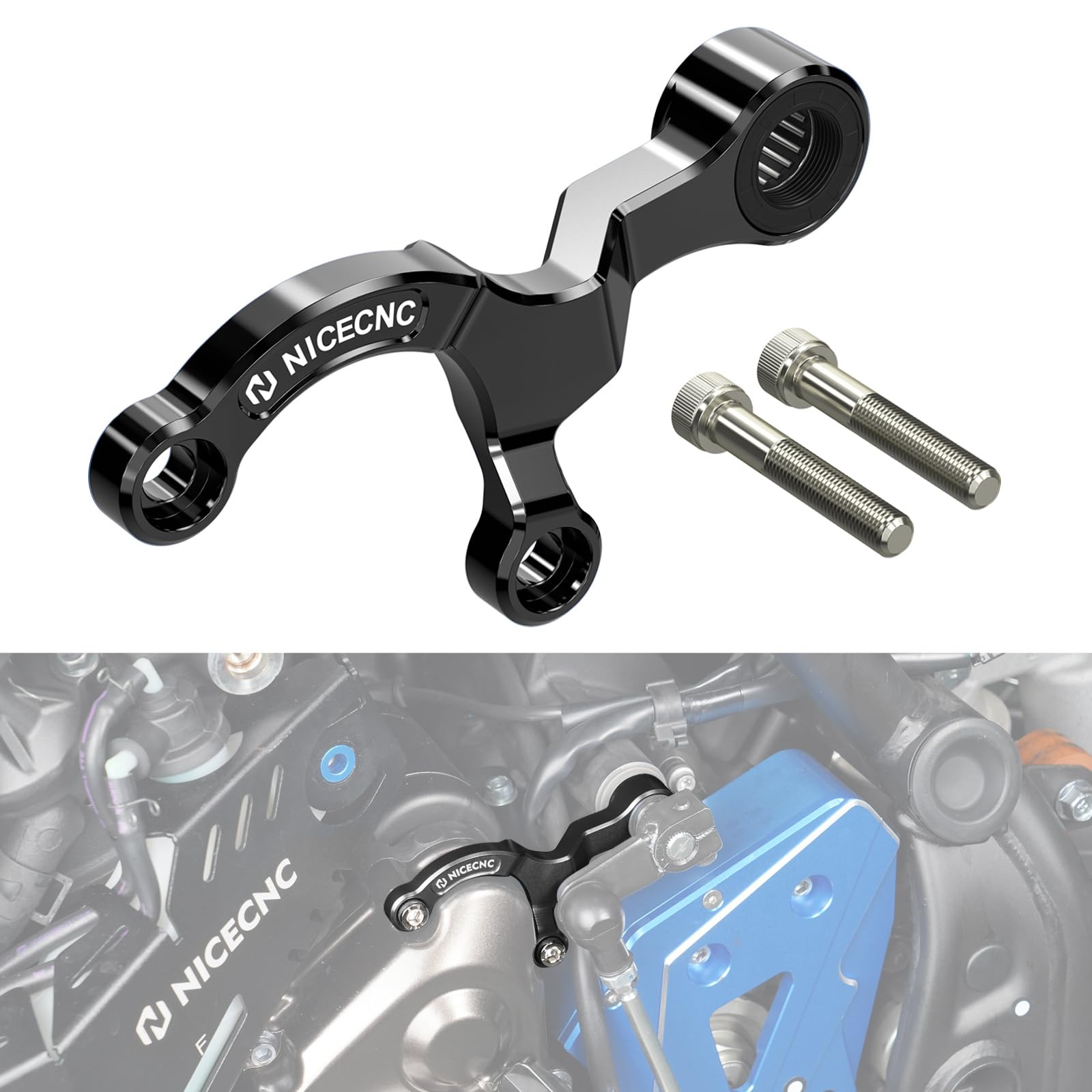 NICECNC Staffa di supporto per leva del cambio per moto compatibile con Yamaha XSR700 2018-2023, MT-07 2018-2023, nero, vedi montaggio