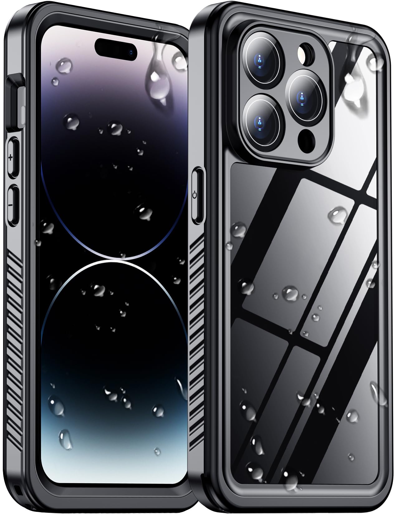 Temdan Compatible with iPhone 14 Pro Max Case Waterproof, Built-in Screen & Camera Protector IP68 Underwater Full Body 14FT Military Dropproof