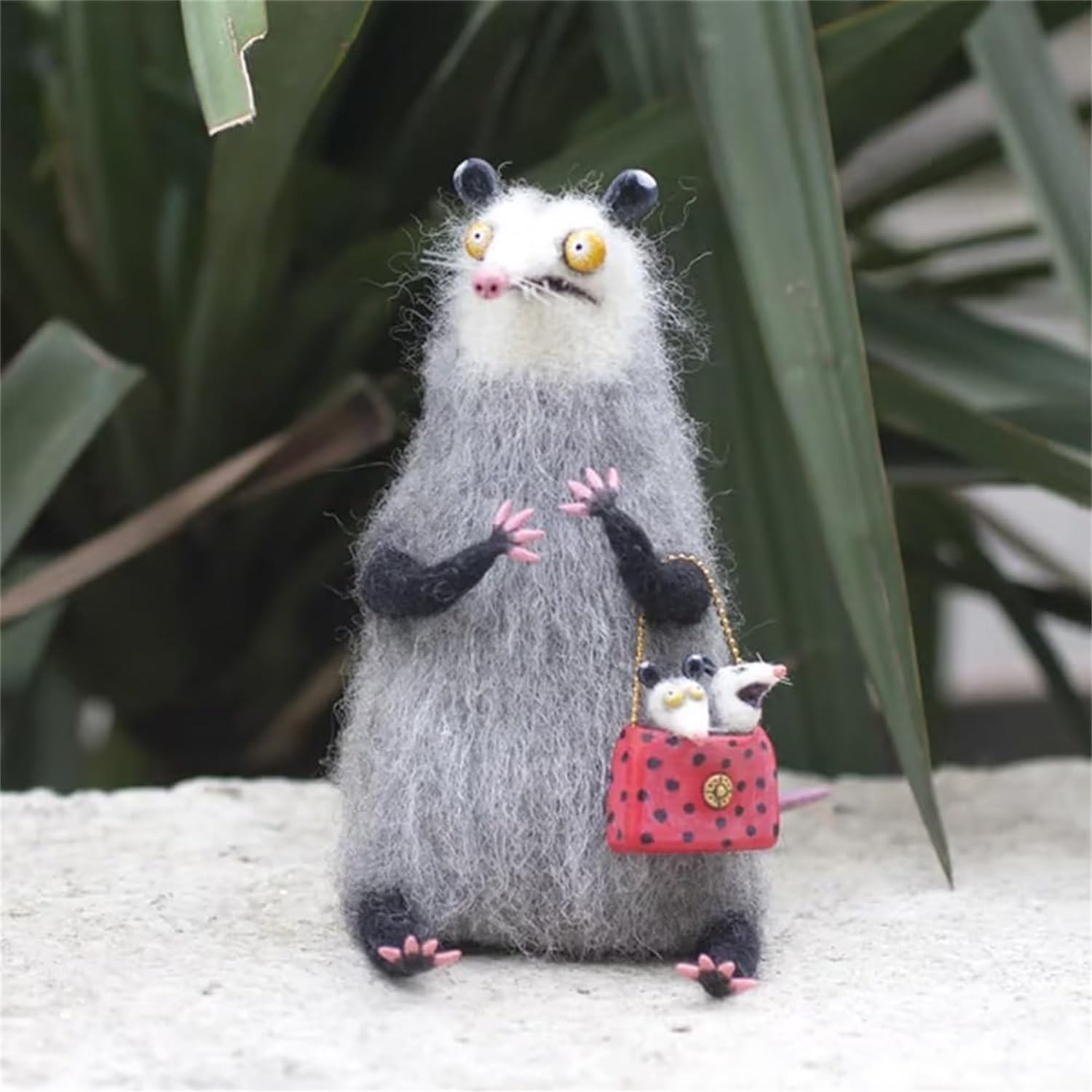 Wool Felt Familiars – Quirky Handmade Companions,2026New Handmade Whimsical Felted Animal Companions,Cute Collectible Feline Ornament,Mini Embroidered Animal Decoration for Home Décor,Collectibles (D)