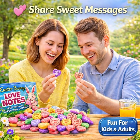 Easter Sweets Gift Box 100g - Love Hearts Mini Rolls Retro Candy for Kids