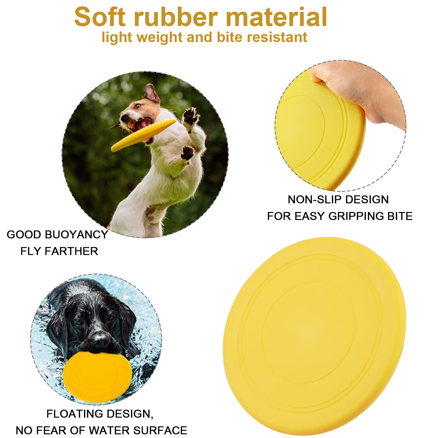 PETCUTE 2 Stück Hund Frisbees,Haustier Fliegenden  Produktbild-Vorschau 4