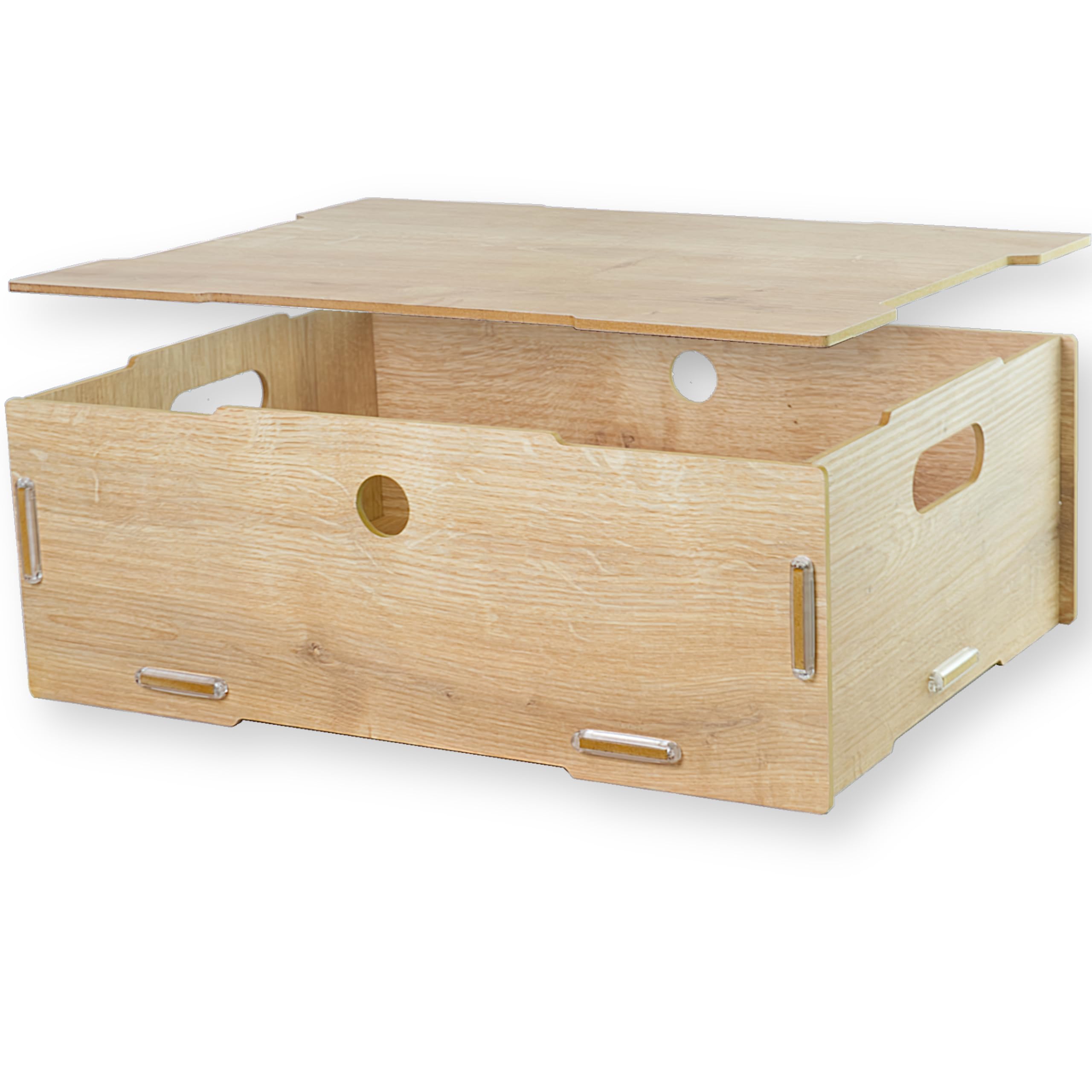 clipfritz - Caja Almacenaje con tapa - Madera MDF - 39x29x14 cm - Apilables - Cajas, cestas almacenamiento fruta y verduras, libros, jueguetes, dormitorio infantil, organización - Cofre/cesta Regalo
