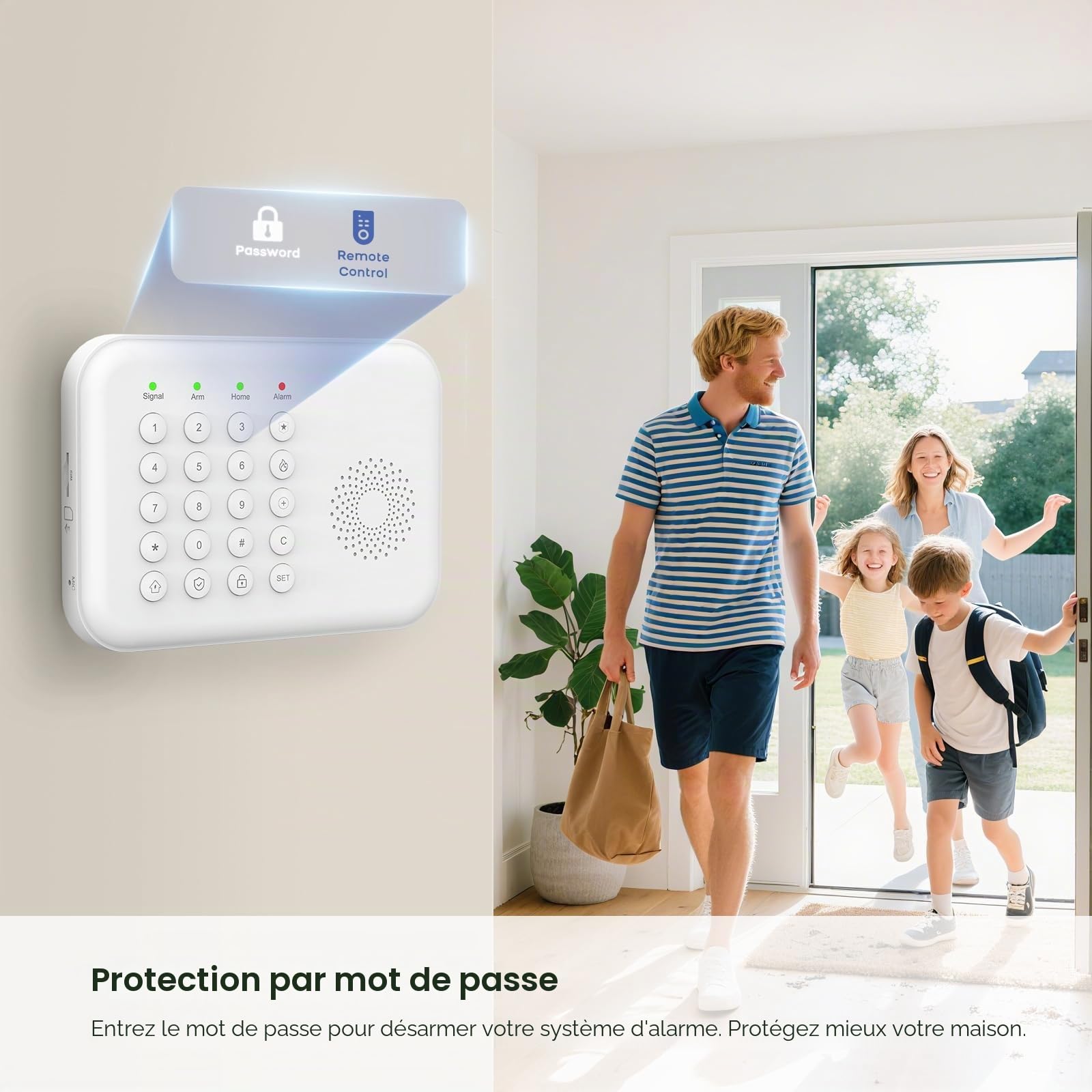 4G + WiFi Alarme Maison sans Fil Intelligent, 13 Pièces, Systèmes Sécurité pour la Maison avec APP, Capteurs de Fenêtre et de Porte, Détecteur de Mouvement, Télécommande, Compatible avec Alexa
