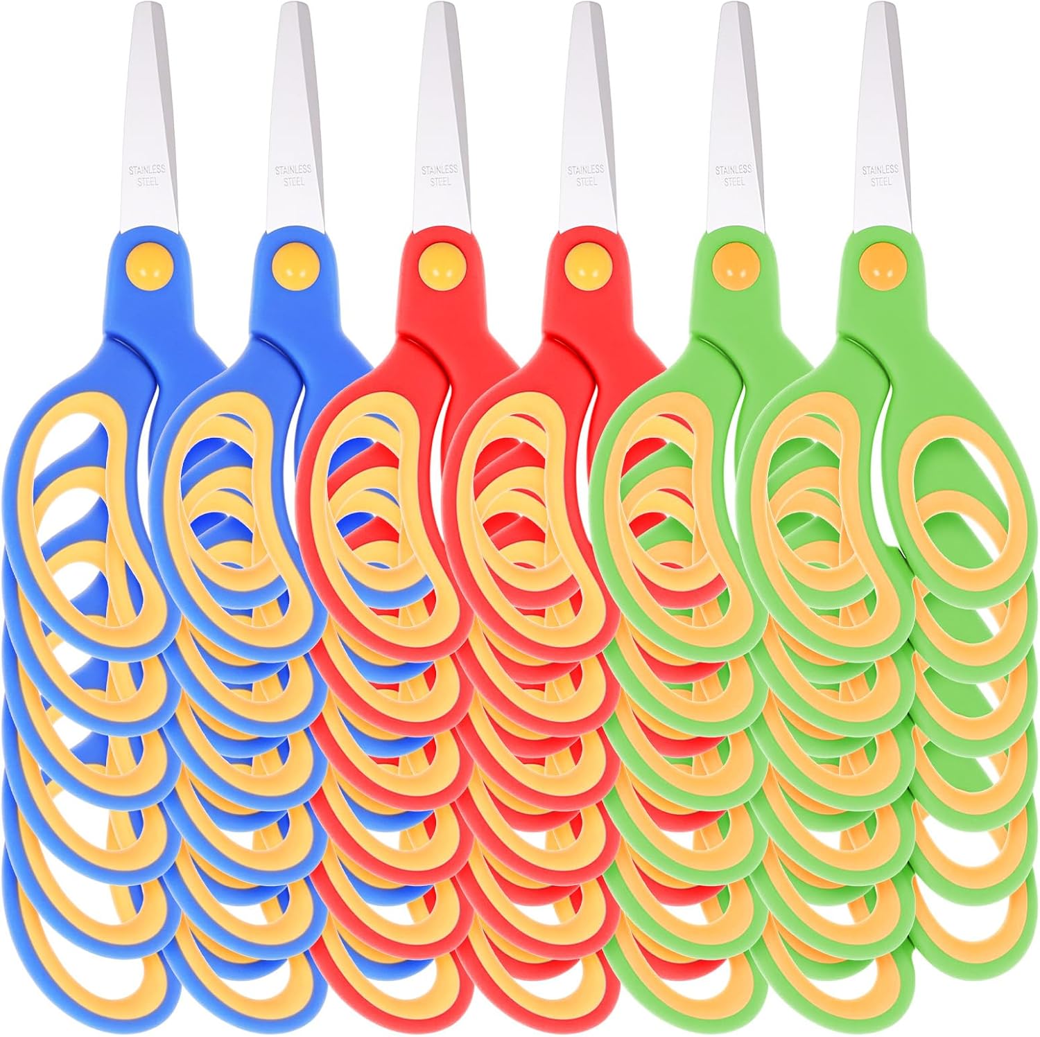 36Pack Safety Blunt Tip Scissors with Comfort Grip, Assorted Colors Craft Scissors for Cutting Paper Craft Art Supplies