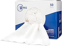 Mwipes Microfiber Rags in a Box 50 Count 10x12 Reusable Washable Cleaning Cloths Terry Shop Towels White