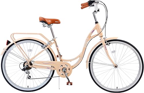Bicicleta de crucero para adultos de 2426 pulgadas, 7 velocidades, marco de acero, bicicleta Cith, bicicleta de viaje para mujeres, hombres,