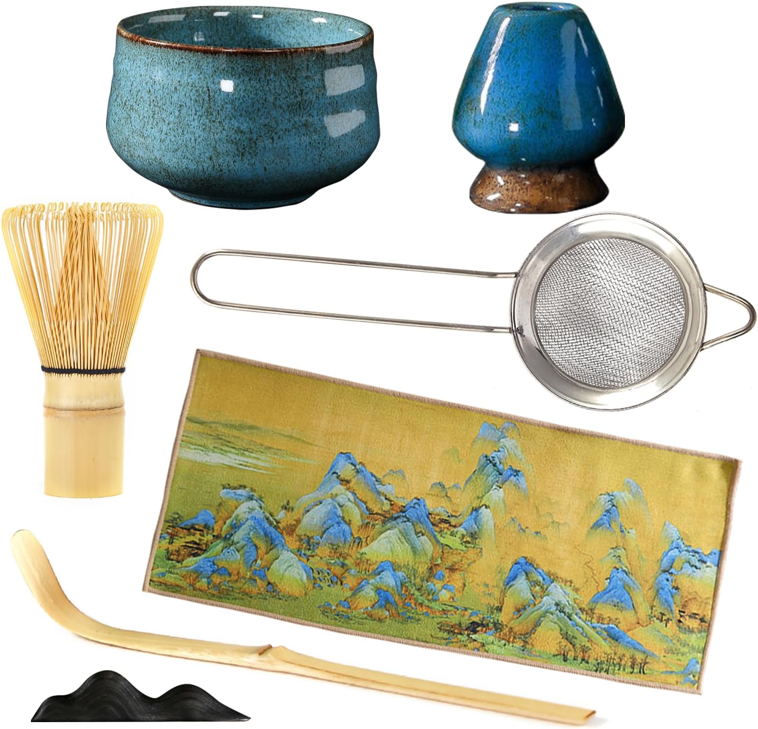 Komplettes Matcha Set Aus Japan - 7-teiliges Set Mit Bambusbesen, Schale & Zubehör Für Perfekten Matcha-Genuss