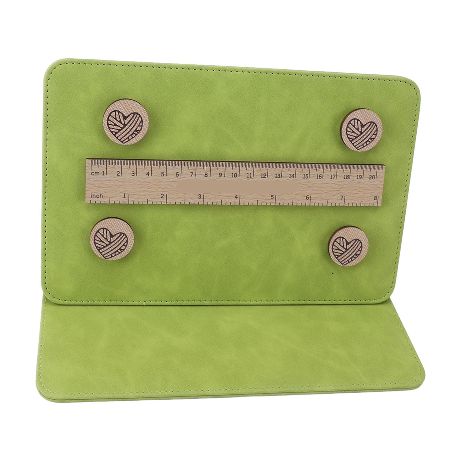 Support de tableau - Outil de tricot pliable - Bandes magnétiques double face en caoutchouc avec disques circulaires et règle - Accessoires artistiques portables pour usage domestique (vert rétro)
