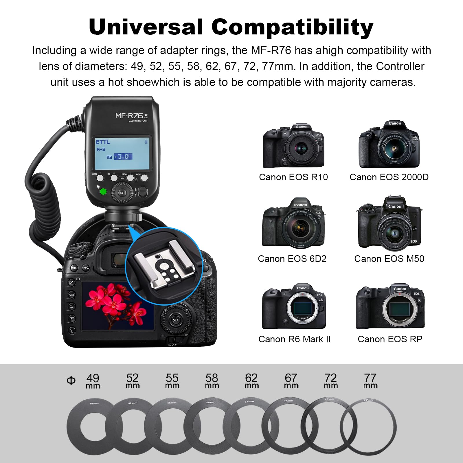 Amazon | GODOX MF-R76C TTL マクロリングフラッシュ Canon対応 リング