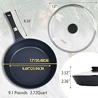 Vista 3 de Sartén antiadherente utensilios de cocina antiadherentes sartenes con tapa, sartenes antiadherentes Olla inoxidable - Inducción antiadherente Sartén