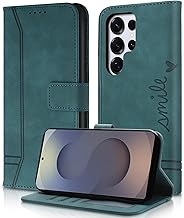 Cover for Samsung Galaxy S25 Ultra 5G – Premium PU Magnetic Book Wallet Flip Case Stand Function for Samsung S25 Ultra (Green)