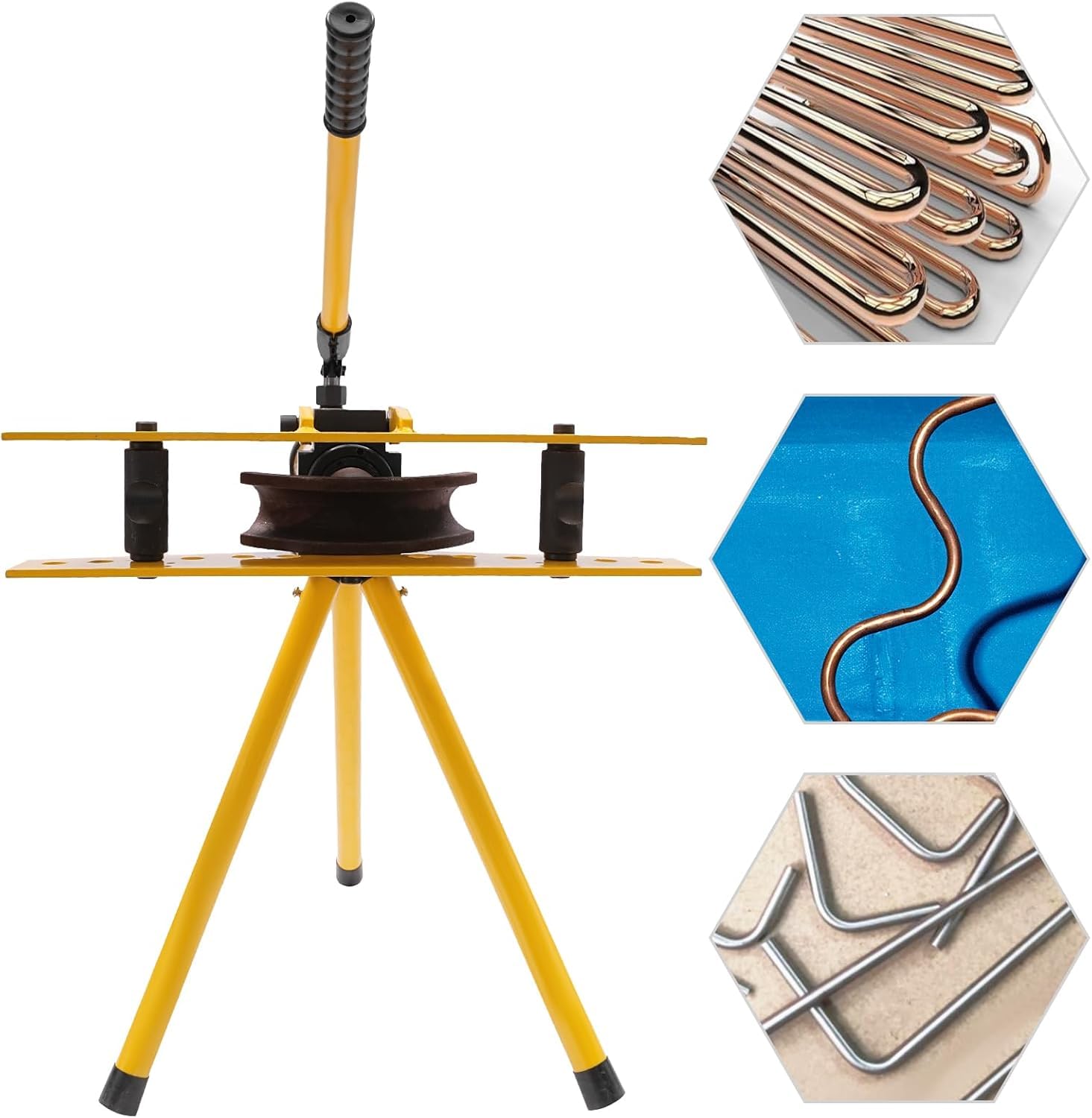 Ręczny zestaw hydraulicznych giętarek do rur, giętarka do rur z 6 matrycami, 10 ton, do gięcia rur do 90°, średnica zewnętrzna 13-34 mm, idealna do naprawy domu i produkcji metalu