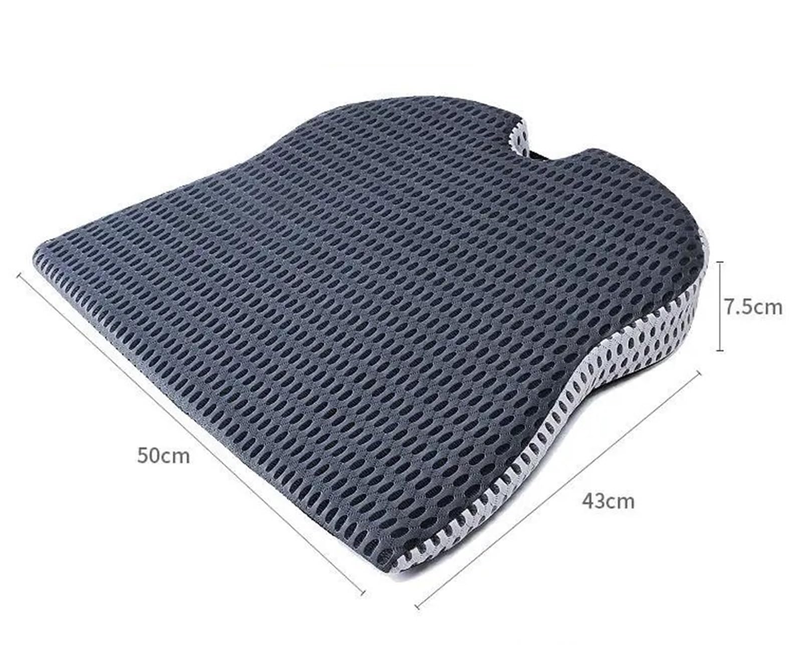Cuscino per sedile auto Cuscino del sedile a cuneo for auto for conducente dell'auto Sedia da ufficio in memory foam Supporto ortopedico(Grey)