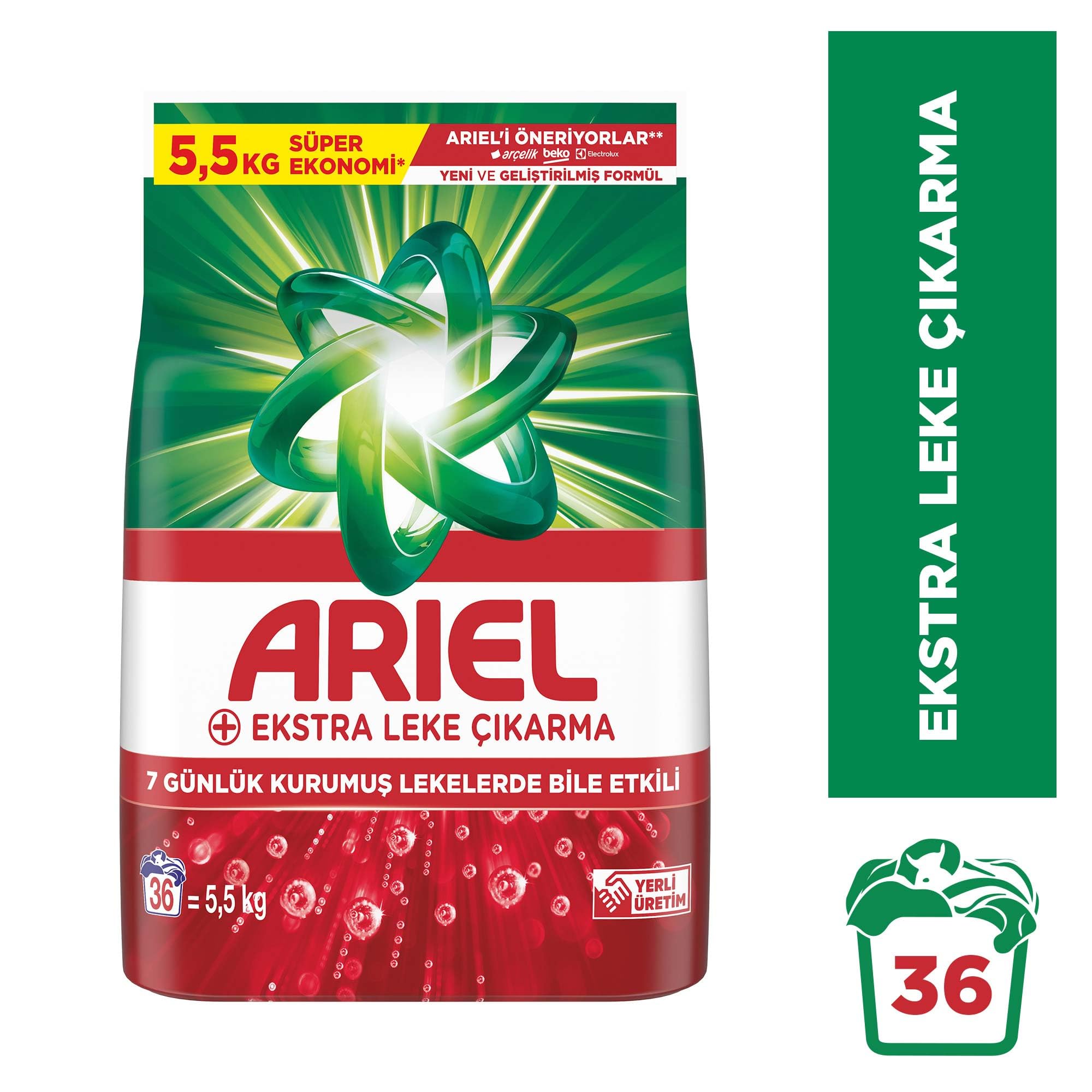 Ariel Ekstra Leke Çıkarma Toz Çamaşır Deterjanı 5.5 Kg 36 Yıkama