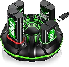 Rechargeable Battery Pack for Xbox Controller, 4 x 2000mAh Rechargeable Batteries for Xbox Controller Charger Station Battery Pack for Xbox One/Xbox Series X|S/Xbox One S|X/Xbox One Elite Controllers