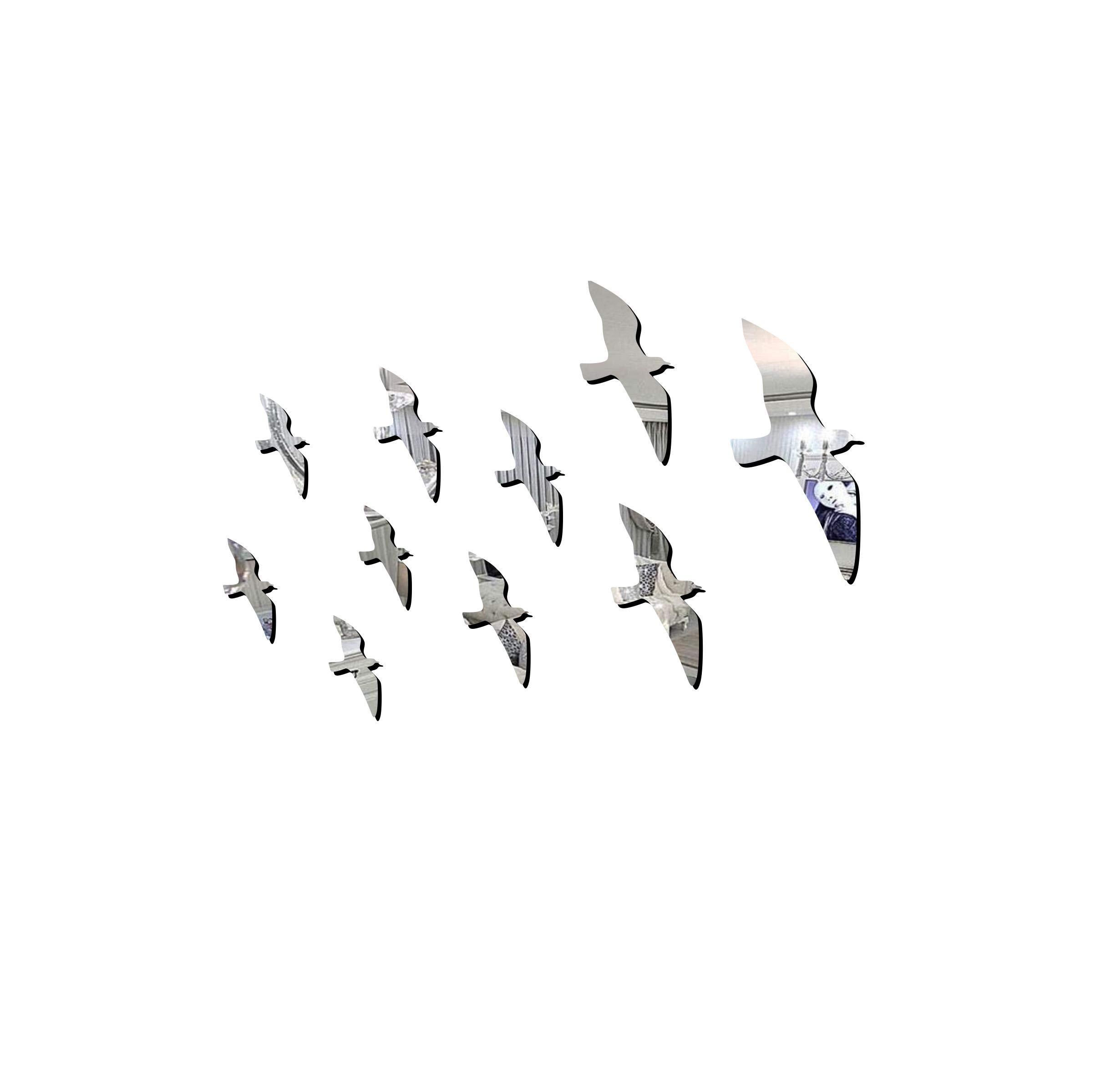 Decor Kafe Acrylic 3D Flying Birds Acrylic Mirror Wall Sticker (Silver) (B07YB4J76F) Amazon Price History, Amazon Price Tracker