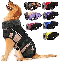 Vista 7 de IECOii - Abrigo extracálido para perro, chaqueta reflectante ajustable, invernal, suave, cuello alto, hebilla, forro de vellón, para clima frío