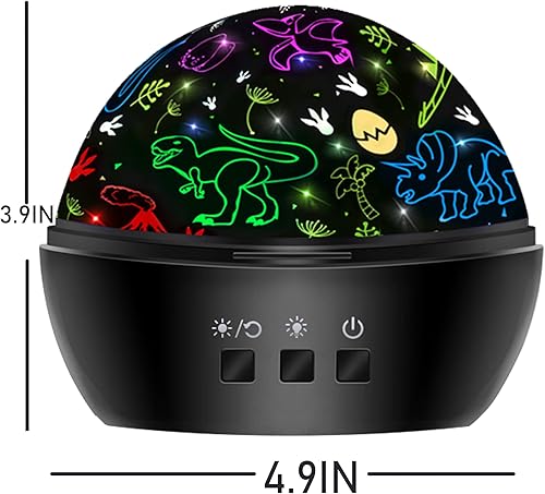 Miniatura 8 de Juguetes de luz nocturna de dinosaurio para niños de 3 a 8 años, proyección de dinosaurio 2 en 1 para niños de 2 a 10 años, regalos para niños