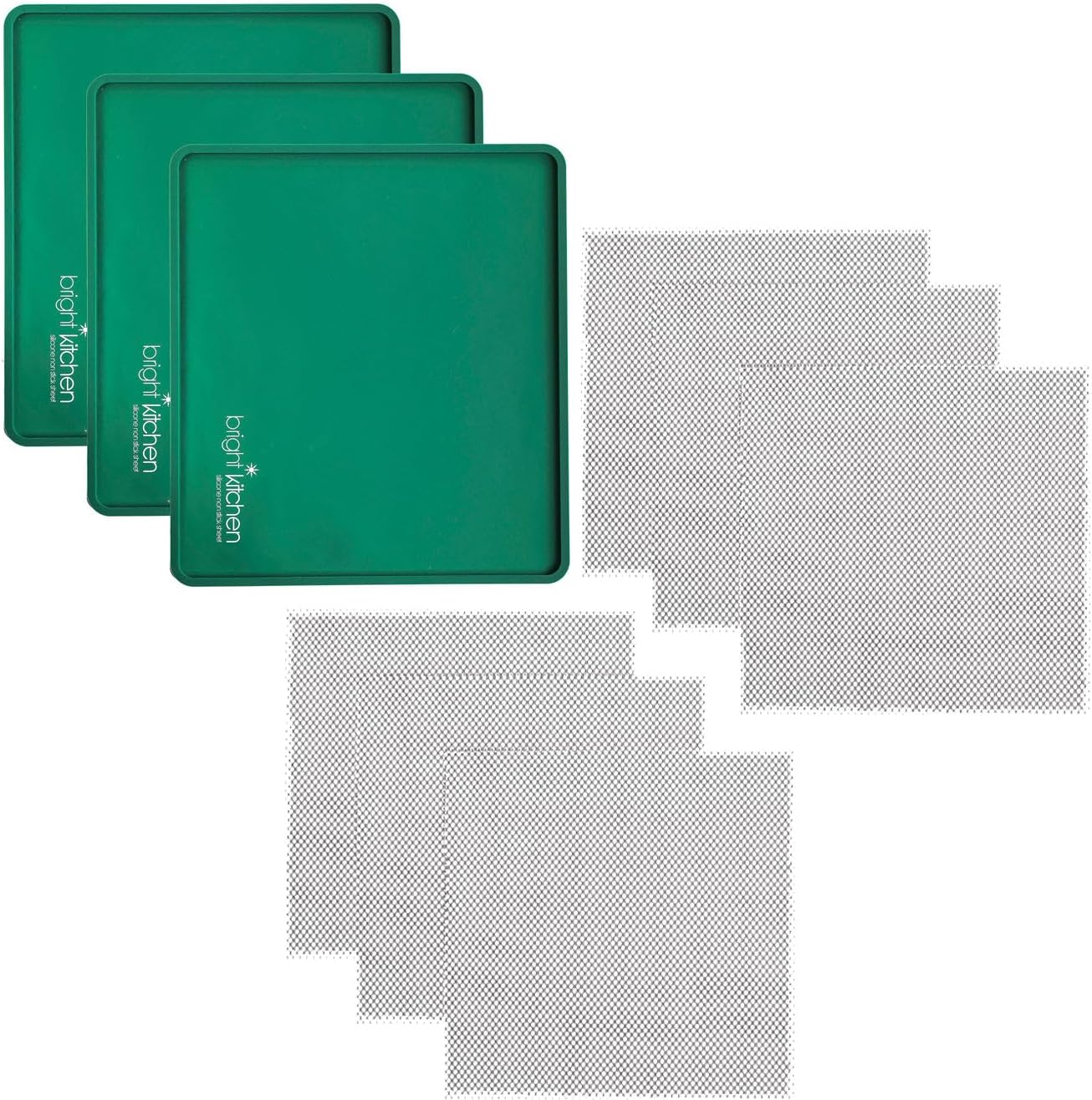 3 Edge Fruit Leather Silicone + 6 Mesh Screen Dehydrator Sheets Compatible With Cosori Premium CP267-FD Non Stick Dryer Mats for Jerky, Fruit, Herbs, Chips, Flax Crackers Crusts Tray Lip Liners
