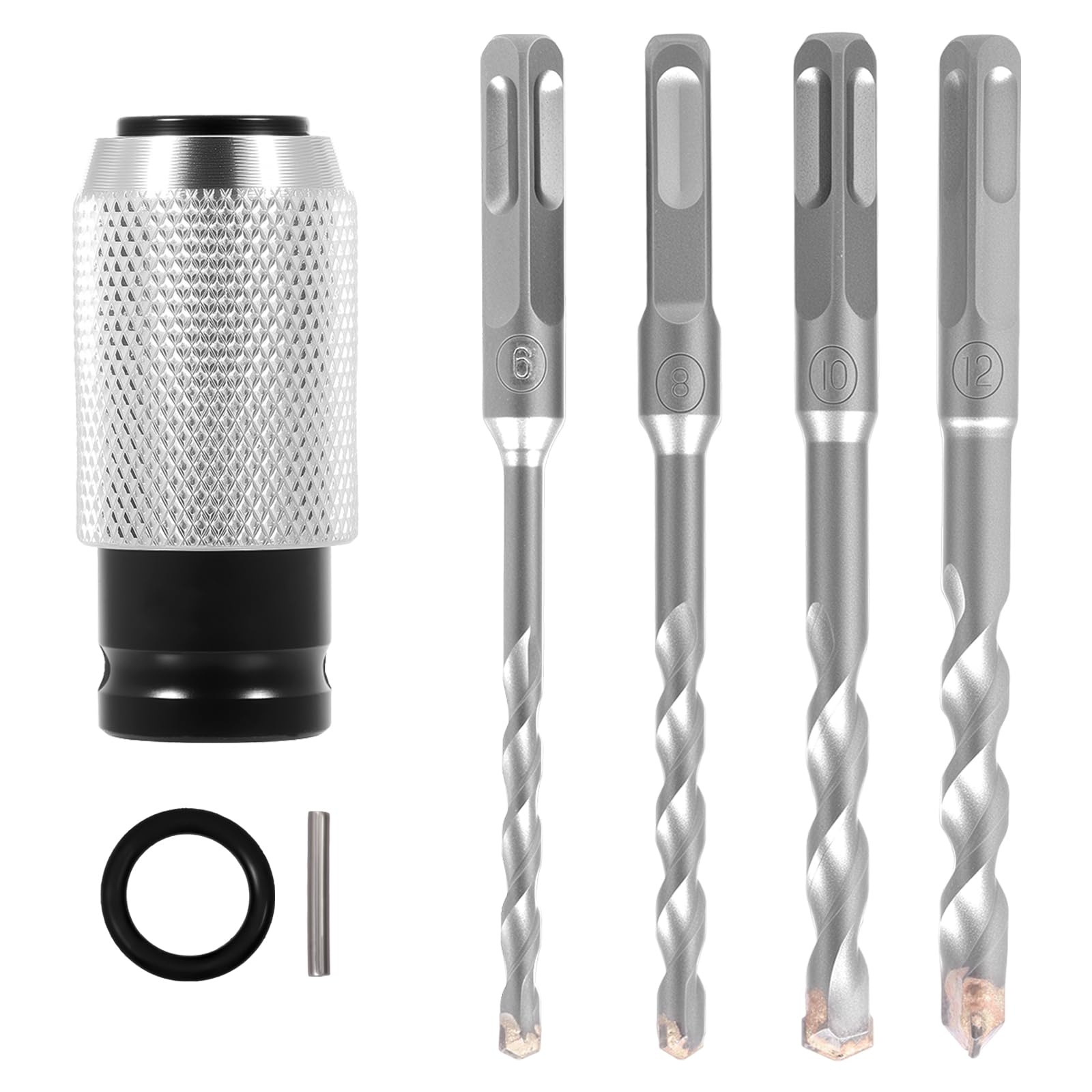 Rotary Hammer Adapter with Impact Drill Bits Set 6 8 10 12mm Hammer Conversion Head for Home Improvement Drilling