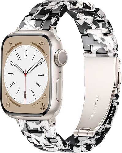 Miniatura 55 de Lightweight Resin Band For Apple Watch Series 11 10 SE 9 8 7 6 5 4 3 2 1 Ultra 3 2, Fashion Adjustable Replacement Strap for iWatch Bands 38mm 40mm