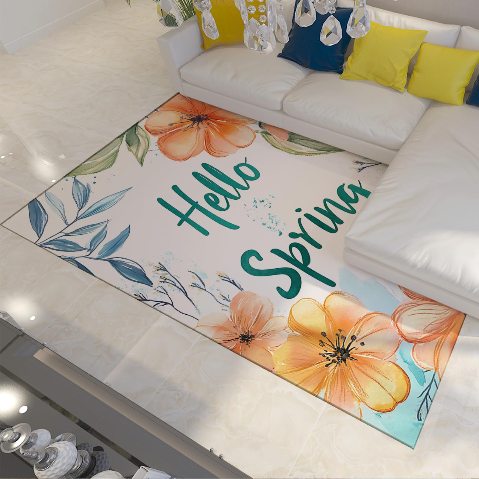 Tapis de fleurs lumineuses paillassons floraux de printemps