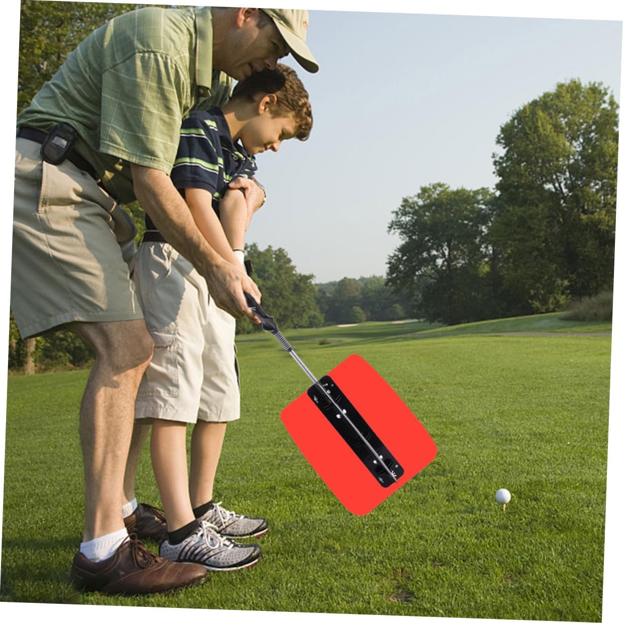 Golf Swing Trainer Practice Tool Power Resistance Fan, Grip Trainer Training Aid for Backyard and Indoor Golf Swing Improvement Random Color