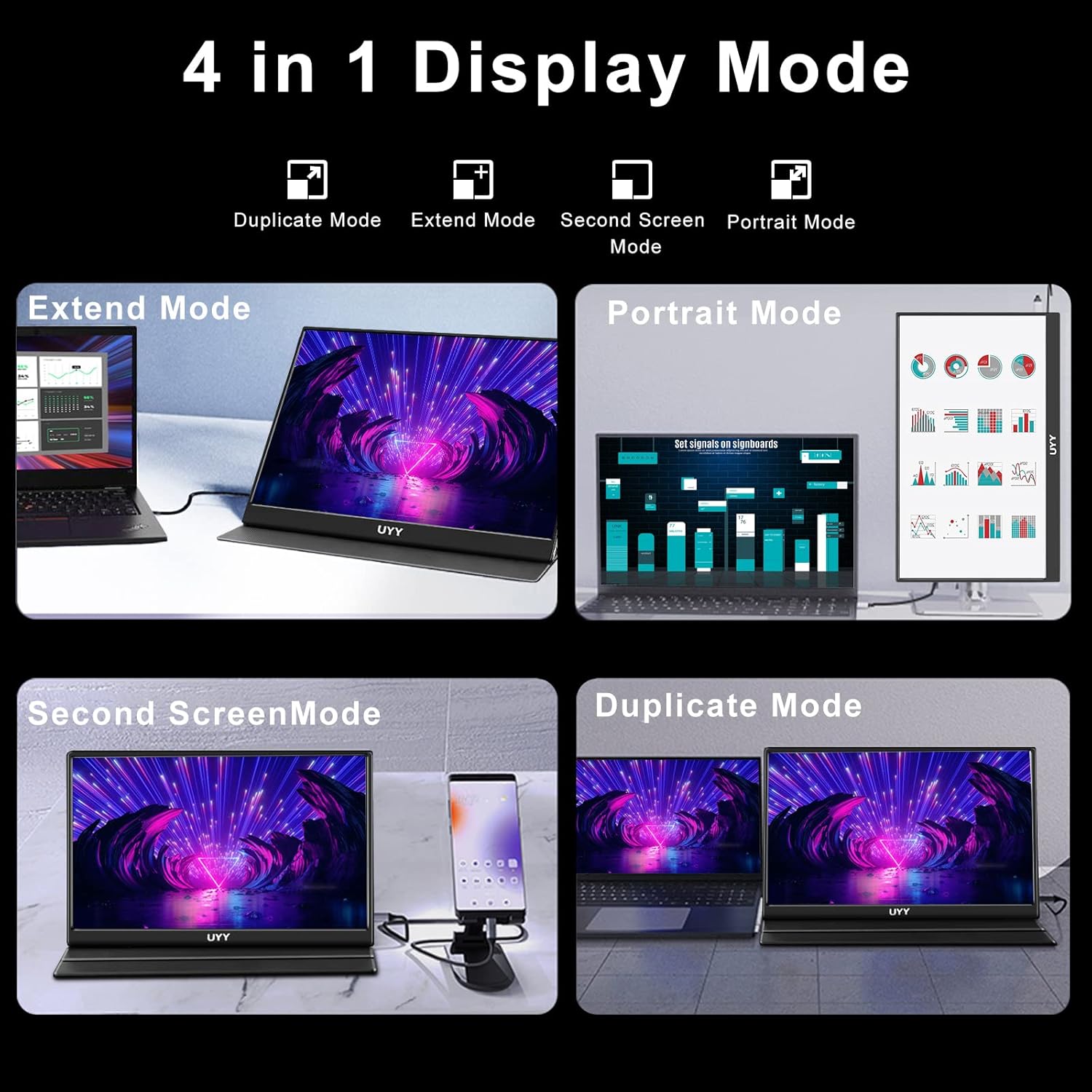 UYY Monitor portatile15.6 Ultra-Thin FHD 1080P,2024 Travel IPS Monitor,HDR Gaming Monitor with Smart Cover and Dual Speakers, HDMI,Type-C, |Laptop|PC|Phone|Mac|PS|Game Console UYY Monitor portatile15.6 Ultra-Thin FHD 1080P,2024 Travel IPS Monitor,HDR Gaming Monitor with Smart Cover and Dual Speakers, HDMI,Type-C, |Laptop|PC|Phone|Mac|PS|Game Console