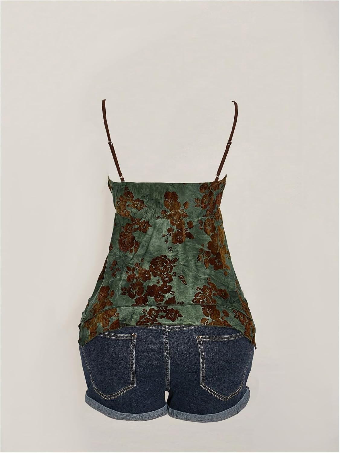 WDIRARA Women's Plus Size Floral Layered Ruffle Cami Tops Hippie Lace V Neck Camisole Peplum Tops - Image 3