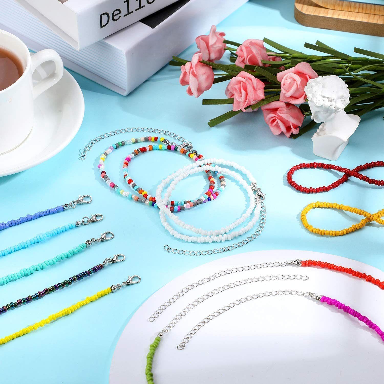 Hicarer 24 Pieces Beaded Choker Boho Seed Bead Necklace Colorful Bead Necklace Bohemian Jewelry for Women - Image 7