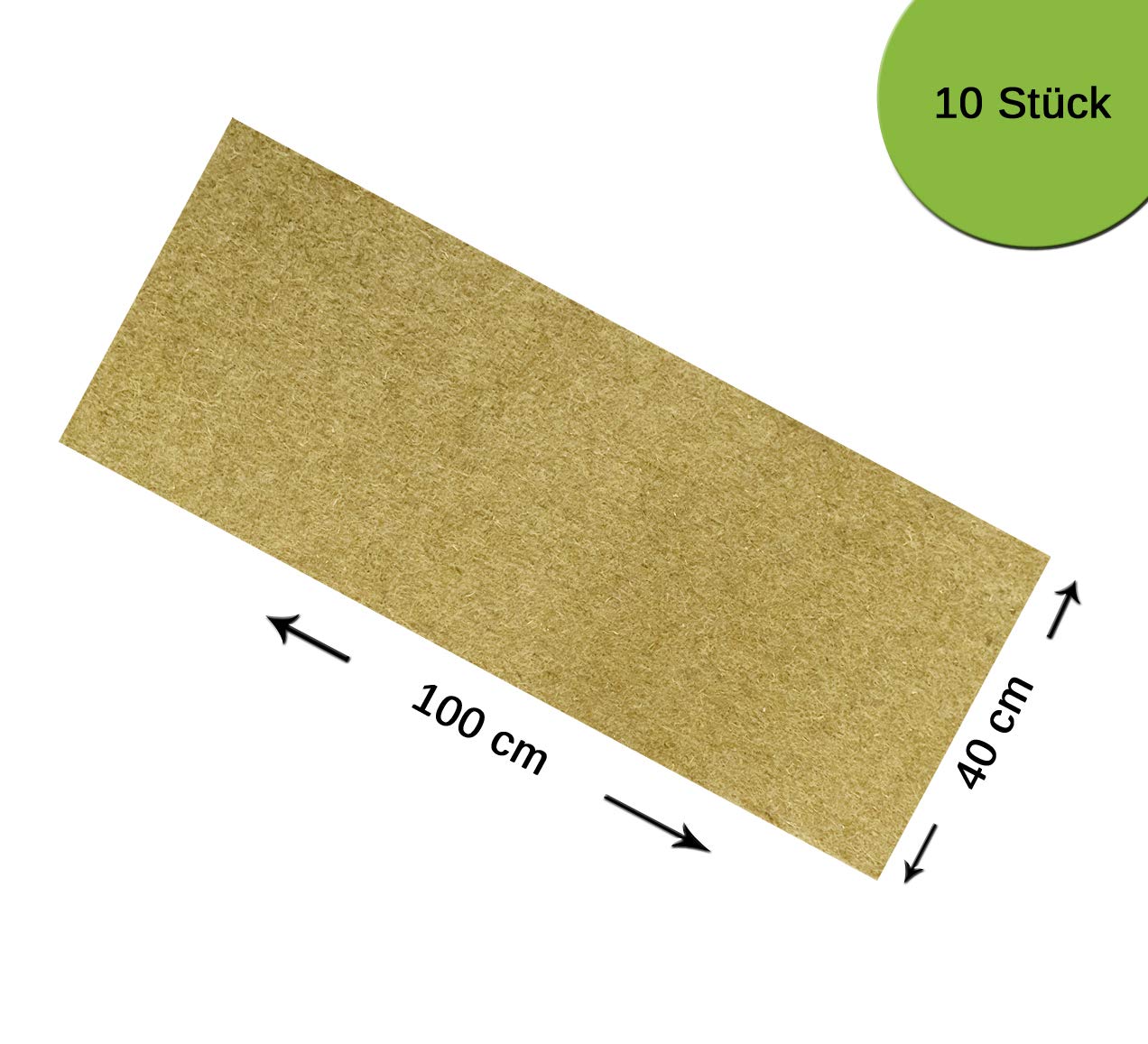 Lot de 10 tapis pour rongeurs 100 % chanvre - 100 x 40 cm - Environ 5 mm - Tapis de chanvre pour lapins, cochons d'Inde, rongeurs