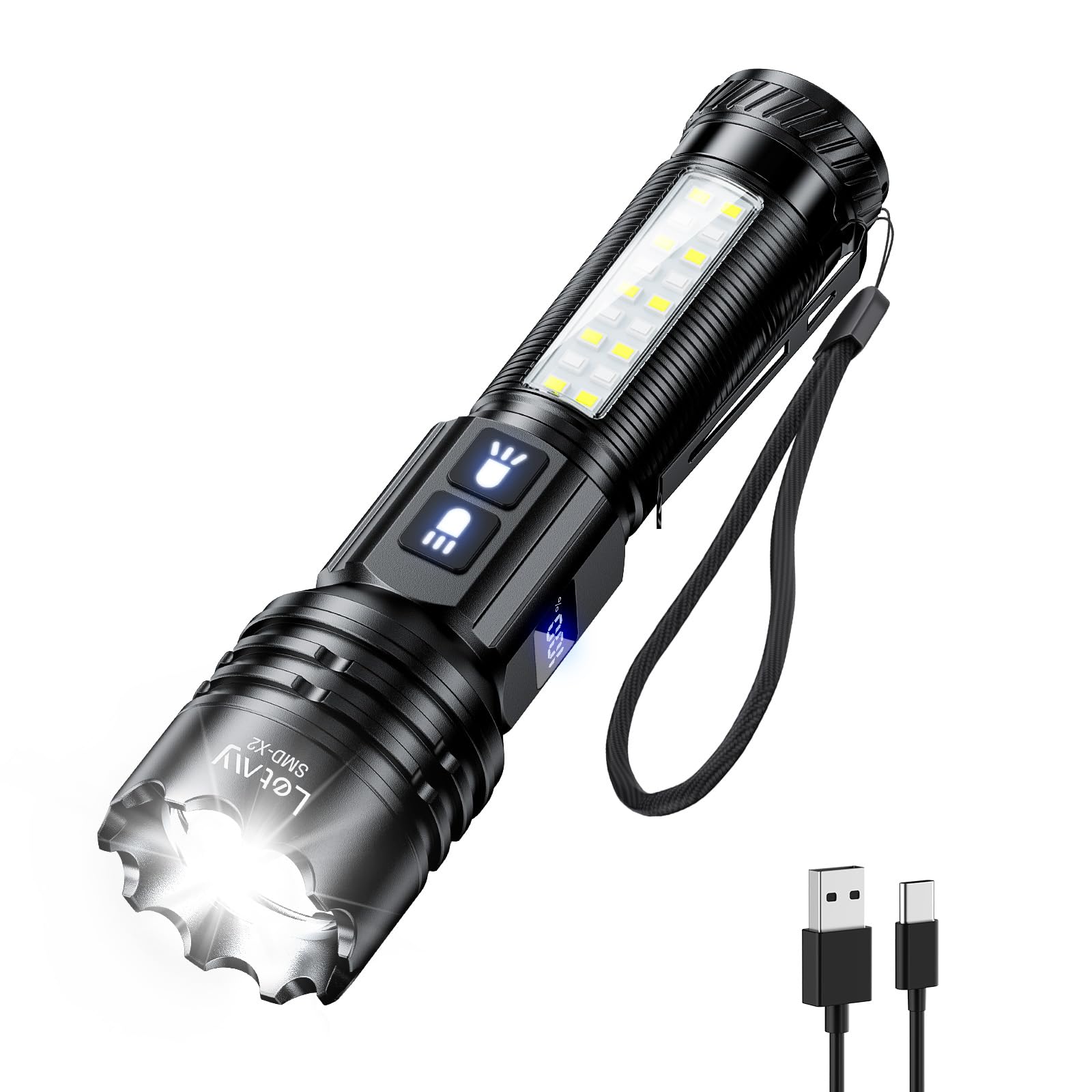 Amazon.co.jp: Letmy 懐中電灯 ハンディライト 強力 大容量2000mAh