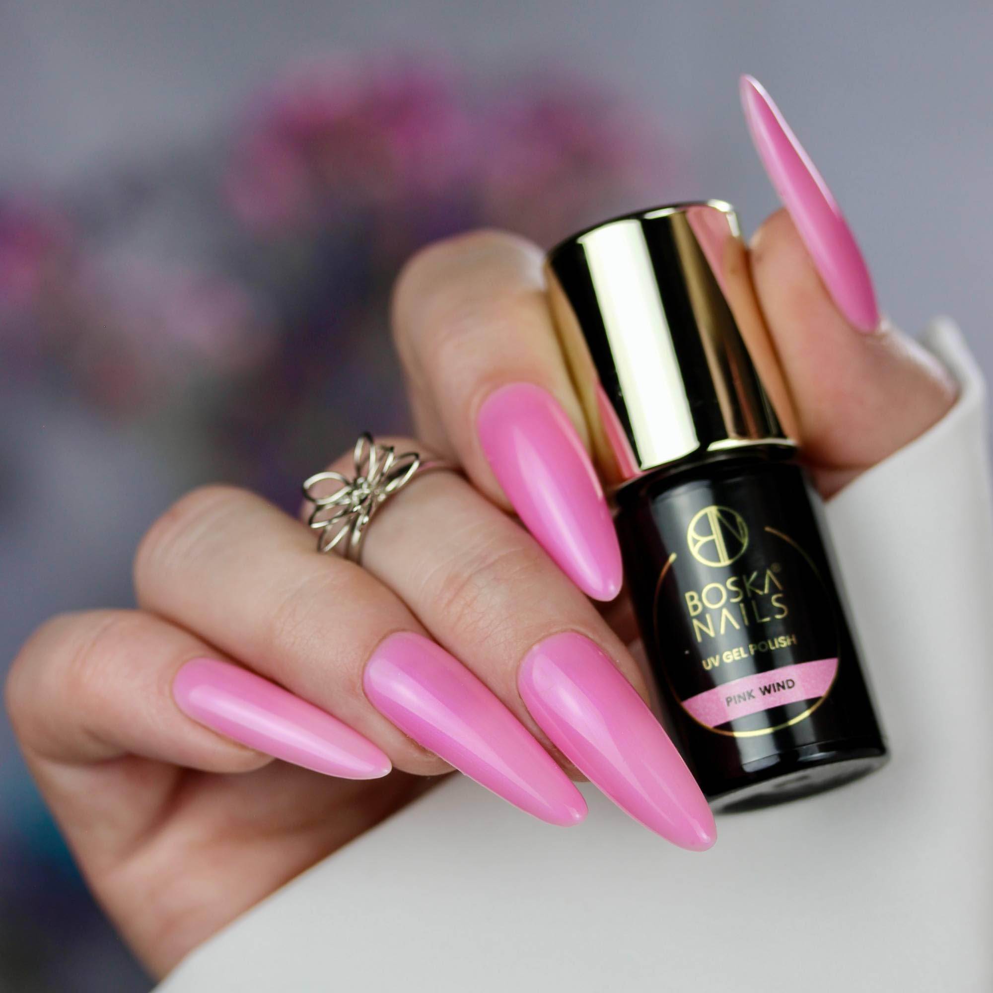 Boska Nails Kolekcja Natural Look hybrydowe lakiery do paznokci, zestaw 6 sztuk, półprzezroczyste w kolorze różowym i beżowym, do UV i LED, po 6 ml