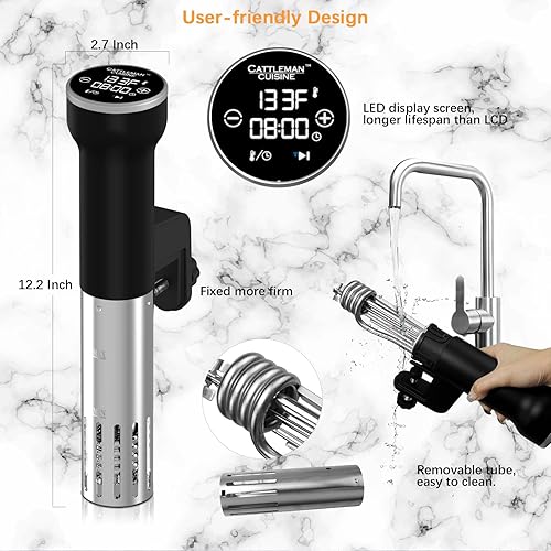 Miniatura 3 de Sous Vide Machines Wi-Fi, circulador de inmersión de cocina precisa, sous-vide con control preciso de temperatura y temporizador, 1000 W, portátil,