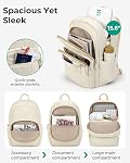 BAGSMART College Laptop Backpack, Travel Laptop Backpack for Women, Quilted Casual Daypack