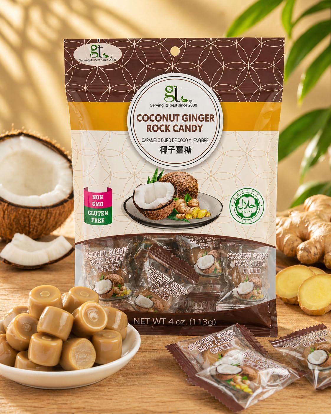 Amazon.com : GT Coconut Ginger Rock Candy, 4 Ounce Bag, 1 Pack