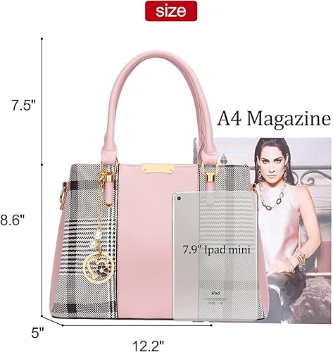 Miniatura 6 de KKXIU 3 Zippered Compartments Purses and Handbags for Women Top Handle Satchel Shoulder Ladies Bags