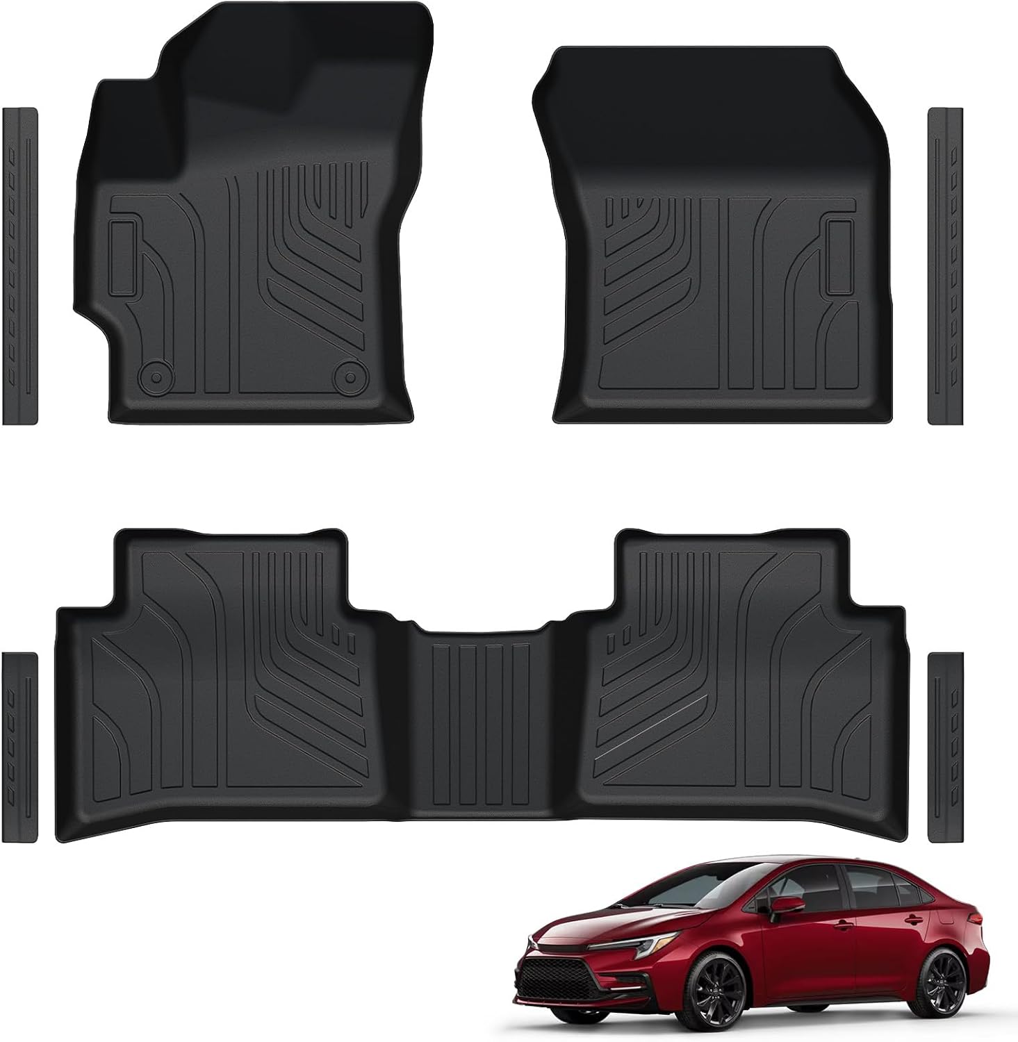 Floor mats for Toyota Corolla sedan (2020-2026) all weather front & rear
