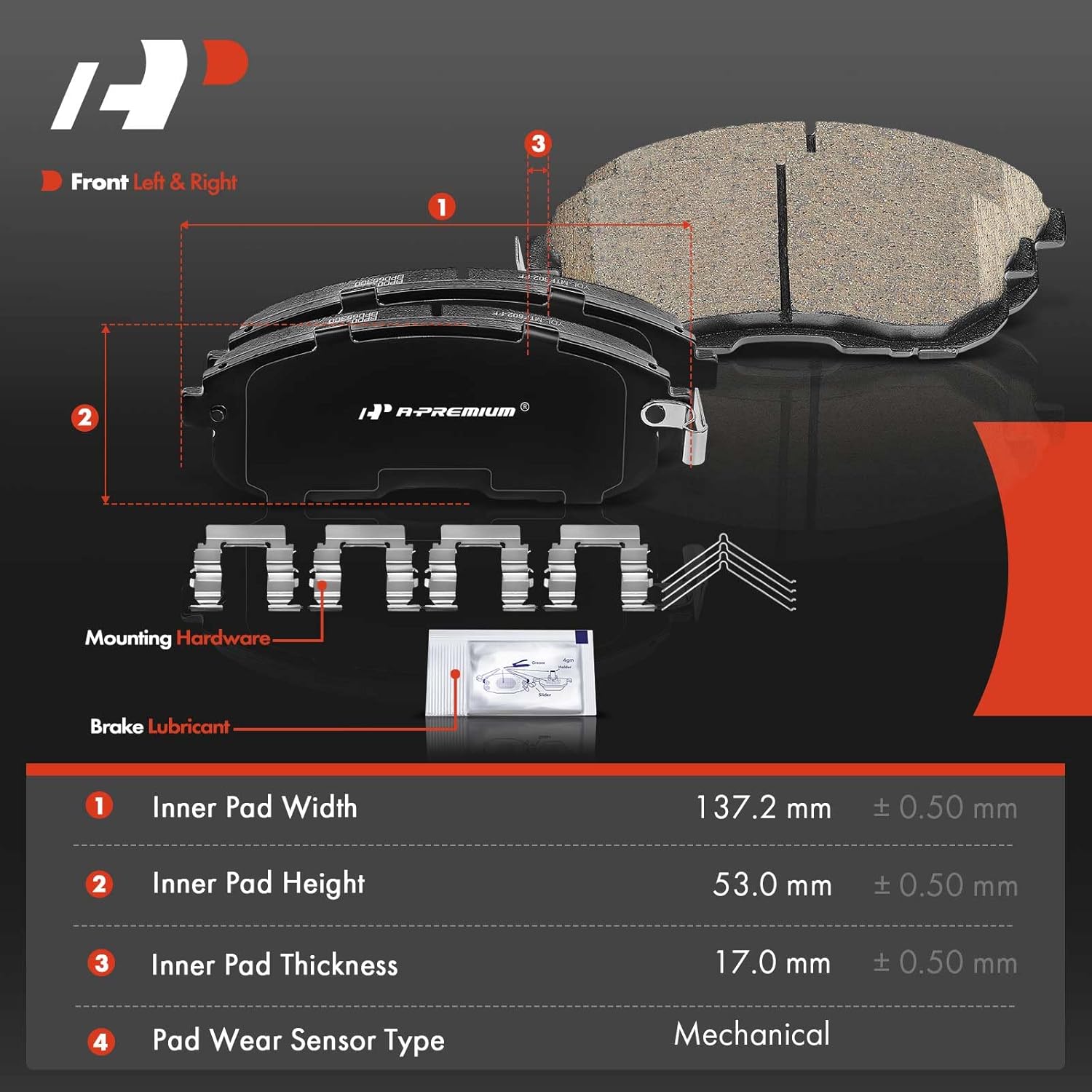 A-Premium Front and Rear Ceramic Brake Pads Set Compatible with Nissan and Infiniti Models - Altima 1993-2001, Maxima 1991-1999, Sentra 2000-2001, G20 1999-2001, I30, with Hardware, 8-Pack