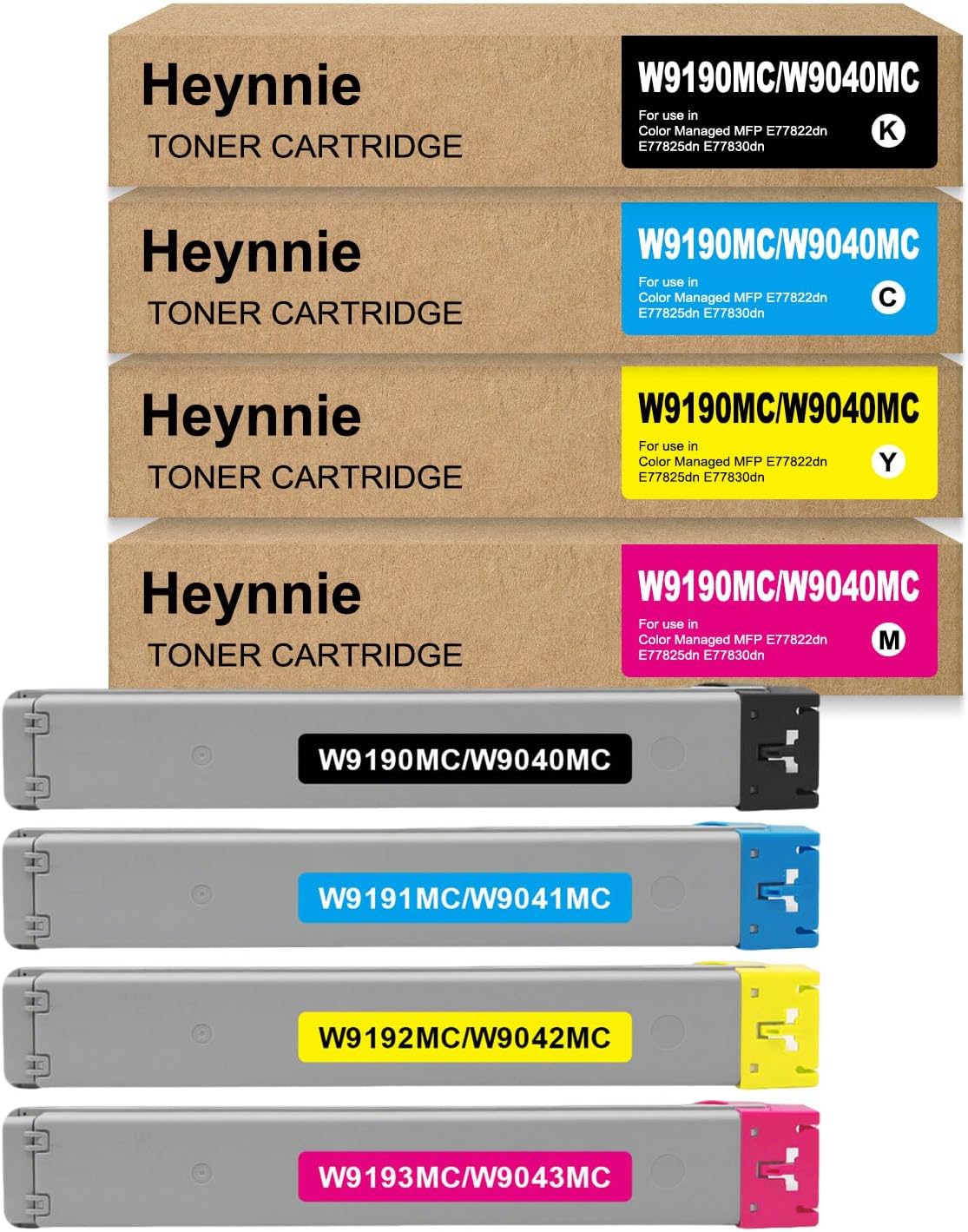 Remanufactured W9190MC W9040MC Toner Cartridge Replacement for HP W9190MC W9191MC W9192MC W9193MC W9040MC W9041MC W9042MC W9043MC for HP MFP E77822dn E77825dn E77830dn Printer