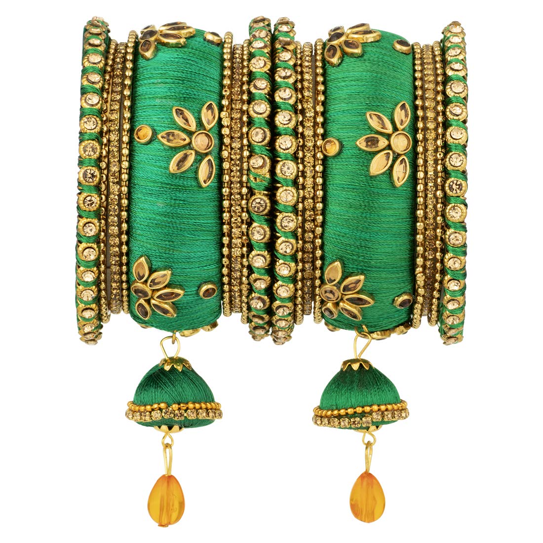 Peora Silk Thread Bangle Chuda Set for Women & Girls (Green) (B07T9839C1) Amazon Price History, Amazon Price Tracker