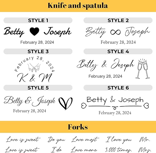 Miniatura 7 de Juego de cuchillos y servidores personalizados para tartas de boda, tenedores de acero inoxidable, cortador de tartas, juego de corte de pastel