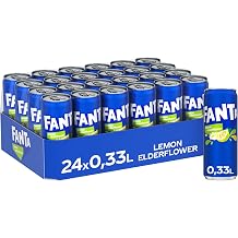 Fanta Lemon & Elderflower Soft Drink with Sugar Disposable Cans 24 x 330