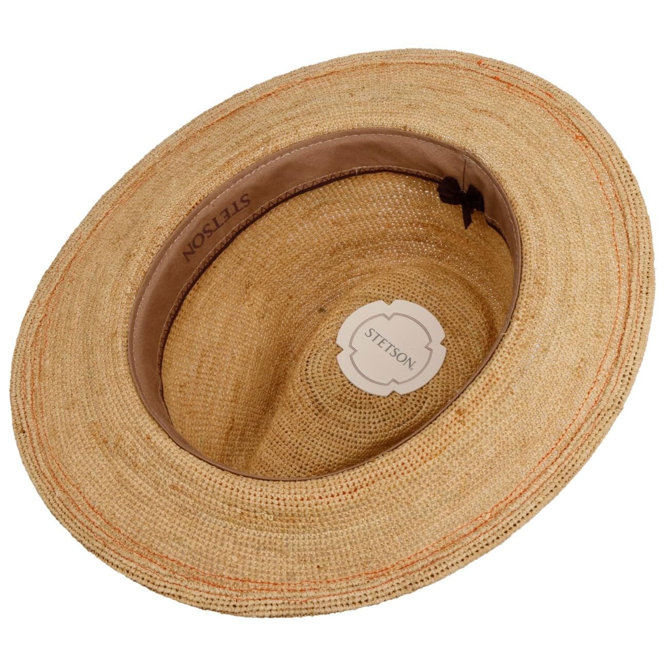 Stetson Crochet Rafia Traveller Sombrero Paja Banda Tela Unisex Primavera Verano