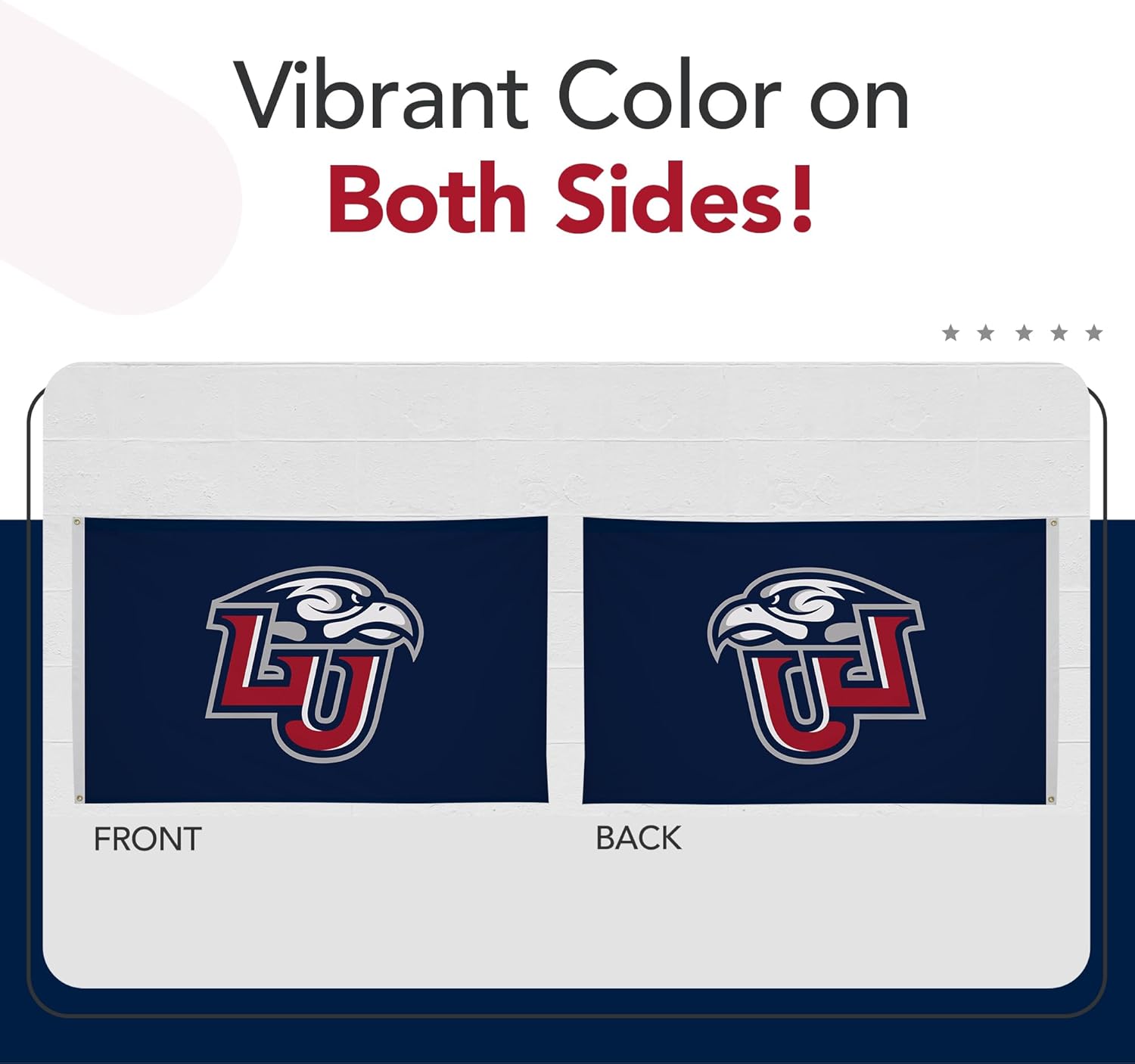 Liberty Flames College Sports Printed Flag - NCAA Licensed - Nylon - School Banner (Blue, Red) (3' x 5')