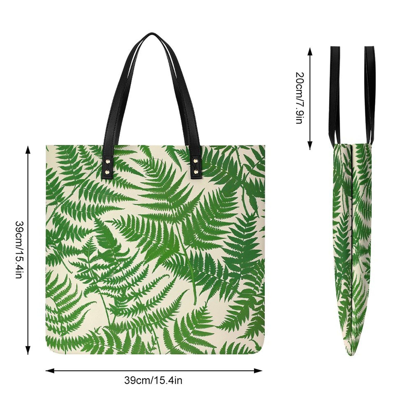 Fern Green Plant Large Leather Handbags Women Fashion Handbag Multifunctional Travel Bag It Is A Great Gift for Mothers, Teachers, Friends, Bridesmaids