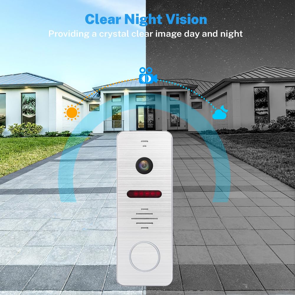 Eurosklep Wired Video Door Intercom System With Touch Screen & 170° Camera – Complete Kit