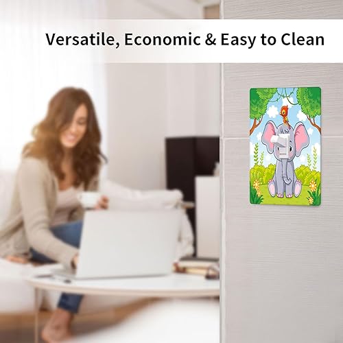 Miniatura 6 de Lindo elefante decorativo de 1 banda para interruptor de luz de palanca individual, placa frontal eléctrica de animales de dibujos animados de