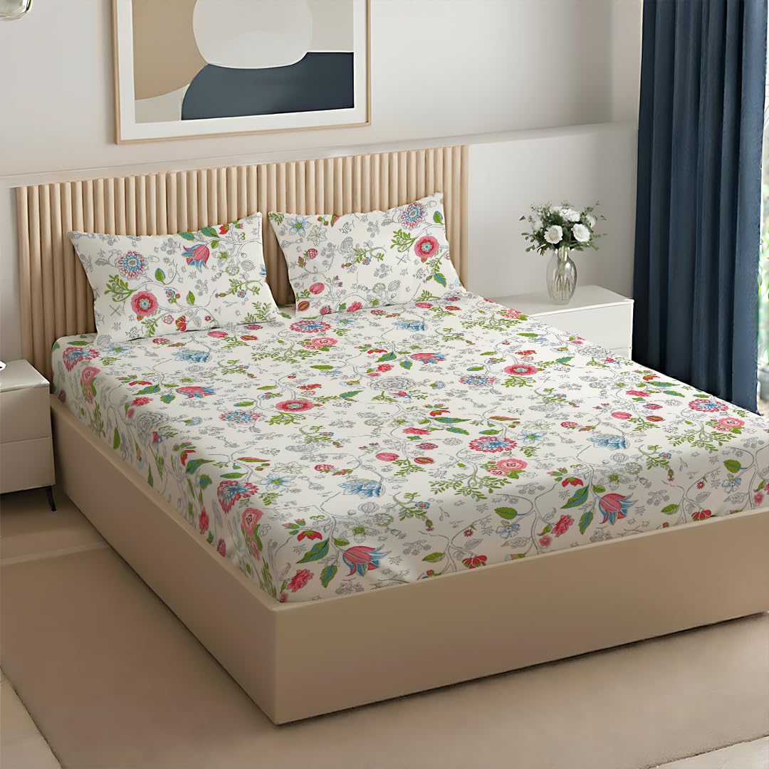 Bello Cotton Queen Bedsheet - Soft & Breathable -16